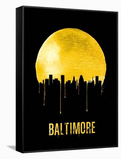 Baltimore Skyline Yellow-null-Framed Stretched Canvas