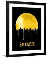 Baltimore Skyline Yellow-null-Framed Art Print