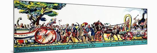 Baltimore Street Procession-null-Mounted Premium Giclee Print