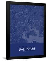 Baltimore, United States of America Blue Map-null-Framed Poster