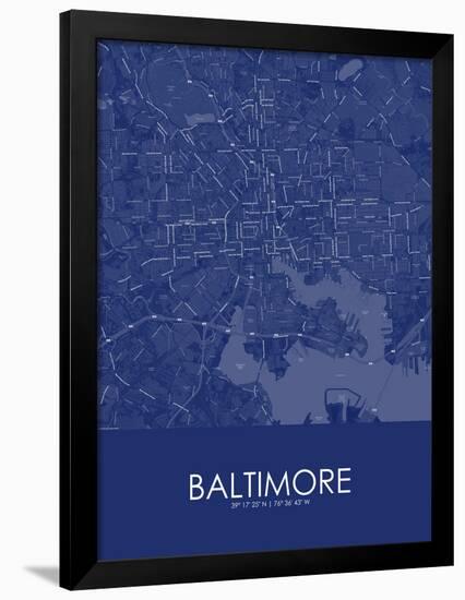 Baltimore, United States of America Blue Map-null-Framed Poster