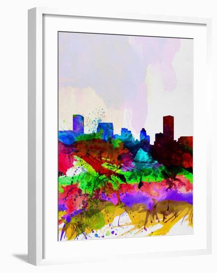 Baltimore Watercolor Skyline-NaxArt-Framed Art Print