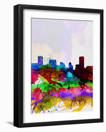 Baltimore Watercolor Skyline-NaxArt-Framed Art Print