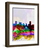 Baltimore Watercolor Skyline-NaxArt-Framed Art Print