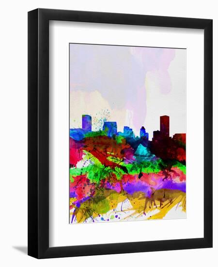 Baltimore Watercolor Skyline-NaxArt-Framed Art Print