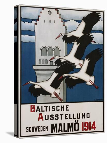 Baltische Ausstellung - Schweden Malmo Travel Poster-Ernst Norlind-Stretched Canvas