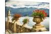 Balustrade With Lake View, Como, Italy-George Oze-Stretched Canvas
