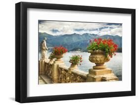 Balustrade With Lake View, Como, Italy-George Oze-Framed Photographic Print