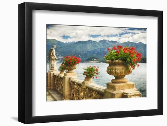 Balustrade With Lake View, Como, Italy-George Oze-Framed Premium Photographic Print