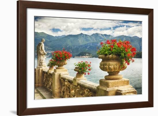 Balustrade With Lake View, Como, Italy-George Oze-Framed Photographic Print