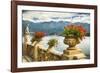 Balustrade With Lake View, Como, Italy-George Oze-Framed Photographic Print