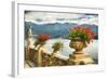 Balustrade With Lake View, Como, Italy-George Oze-Framed Photographic Print