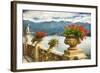 Balustrade With Lake View, Como, Italy-George Oze-Framed Photographic Print