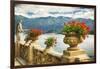 Balustrade With Lake View, Como, Italy-George Oze-Framed Photographic Print