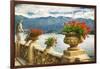 Balustrade With Lake View, Como, Italy-George Oze-Framed Photographic Print