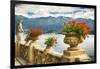 Balustrade With Lake View, Como, Italy-George Oze-Framed Photographic Print