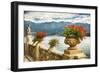 Balustrade With Lake View, Como, Italy-George Oze-Framed Premium Photographic Print