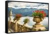 Balustrade With Lake View, Como, Italy-George Oze-Framed Stretched Canvas