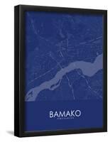 Bamako, Mali Blue Map-null-Framed Poster
