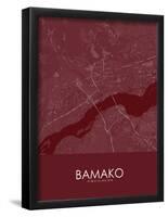 Bamako, Mali Red Map-null-Framed Poster