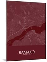 Bamako, Mali Red Map-null-Mounted Poster