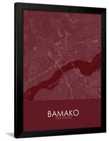 Bamako, Mali Red Map-null-Framed Poster