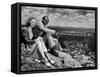 Bamangwato Tribal Chief Seretse Khama with Wife Ruth, Tribal Capital of Bechuanaland-Margaret Bourke-White-Framed Stretched Canvas