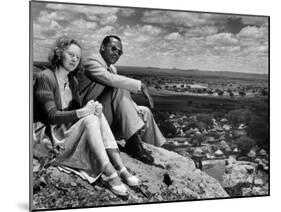 Bamangwato Tribal Chief Seretse Khama with Wife Ruth, Tribal Capital of Bechuanaland-Margaret Bourke-White-Mounted Photographic Print