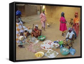 Bambara Women in the Market, Segoukoro, Segou, Mali, Africa-Bruno Morandi-Framed Stretched Canvas