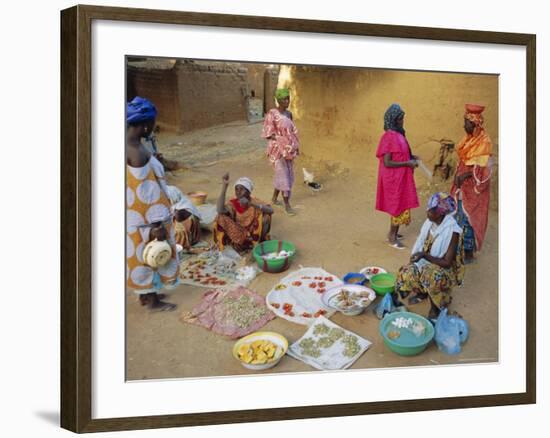 Bambara Women in the Market, Segoukoro, Segou, Mali, Africa-Bruno Morandi-Framed Photographic Print