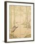 Bamboo and Crane, Edo Period (W/C on Panel)-Japanese-Framed Giclee Print