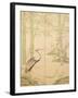 Bamboo and Crane, Edo Period (W/C on Panel)-Japanese-Framed Giclee Print