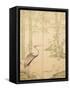 Bamboo and Crane, Edo Period (W/C on Panel)-Japanese-Framed Stretched Canvas