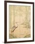 Bamboo and Crane, Edo Period (W/C on Panel)-Japanese-Framed Giclee Print
