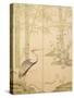 Bamboo and Crane, Edo Period (W/C on Panel)-Japanese-Stretched Canvas