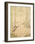 Bamboo and Crane, Edo Period (W/C on Panel)-Japanese-Framed Giclee Print