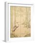 Bamboo and Crane, Edo Period (W/C on Panel)-Japanese-Framed Giclee Print