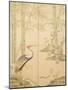Bamboo and Crane, Edo Period (W/C on Panel)-Japanese-Mounted Giclee Print