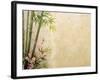 Bamboo and Plum Blossom on Old Antique Paper Texture-kenny001-Framed Art Print