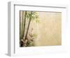 Bamboo and Plum Blossom on Old Antique Paper Texture-kenny001-Framed Art Print