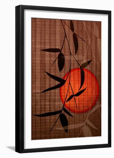 Bamboo and Red Sun II-Christine Zalewski-Framed Art Print