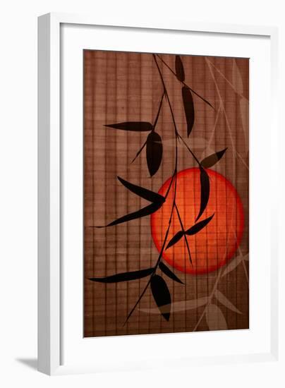 Bamboo and Red Sun II-Christine Zalewski-Framed Art Print