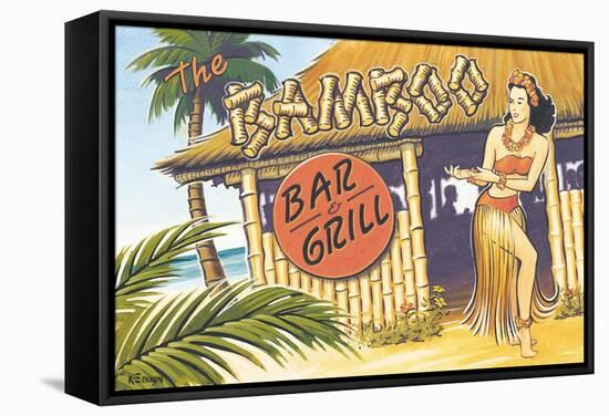 Bamboo Bar and Grill, Hawaii-Kerne Erickson-Framed Stretched Canvas