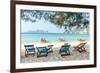 Bamboo Beach Chairs and Traditional Long-Tail Boats on Beautiful Bay of Koh Phi Phi Island Thailand-tupikov-Framed Photographic Print