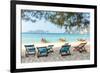 Bamboo Beach Chairs and Traditional Long-Tail Boats on Beautiful Bay of Koh Phi Phi Island Thailand-tupikov-Framed Photographic Print