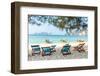 Bamboo Beach Chairs and Traditional Long-Tail Boats on Beautiful Bay of Koh Phi Phi Island Thailand-tupikov-Framed Photographic Print