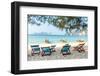 Bamboo Beach Chairs and Traditional Long-Tail Boats on Beautiful Bay of Koh Phi Phi Island Thailand-tupikov-Framed Photographic Print