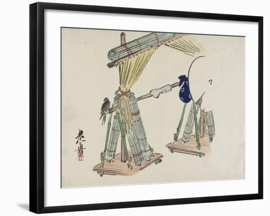 Bamboo Blinds Vending Stand-Shibata Zeshin-Framed Giclee Print