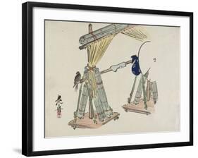 Bamboo Blinds Vending Stand-Shibata Zeshin-Framed Giclee Print