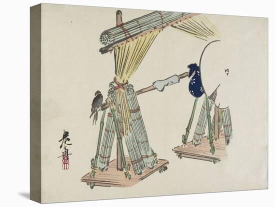 Bamboo Blinds Vending Stand-Shibata Zeshin-Stretched Canvas